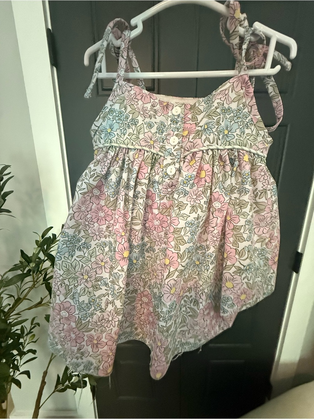 BBS Girls Floral Tie-Shoulder Tank Top - 24M
